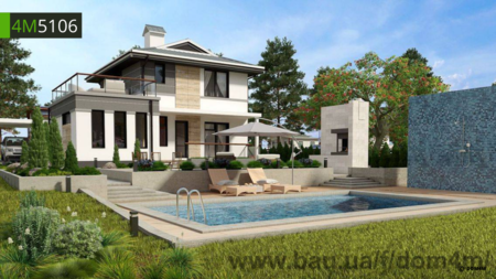 ПЛАН ШИКАРНОГО ОСОБНЯКА С ЧЕТЫРЬМЯ СПАЛЬНЯМИ 4M5106